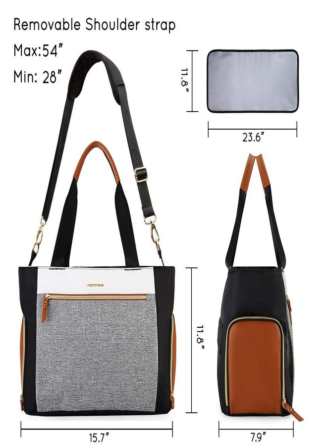 mommore Breast Pump Bag Diaper Tote Bag with 15 Inch Laptop Sleeve Fit Most Breast Pumps like Medela, Spectra S1,S2, Evenflo (brown) - Image 5